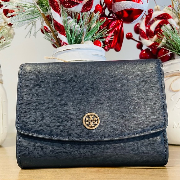 Tory Burch Dark Navy Blue and Red Women's Wallet - Picture 4 of 16